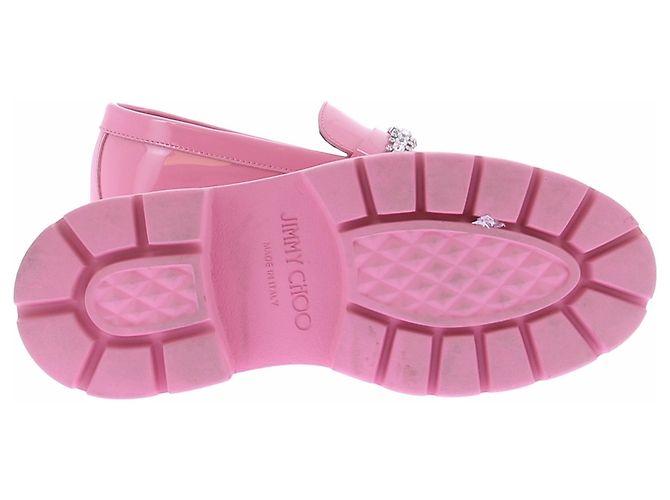 Jimmy Choo Mocasines rosas "Bryer" de cuero charol - vista 5