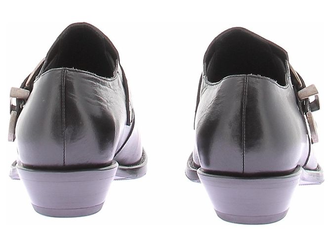 Paco Rabanne Botines vaqueros cortos en cuero negro - vista 7