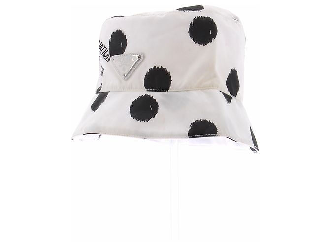 Prada Cappello bianco a pois neri - vista 4