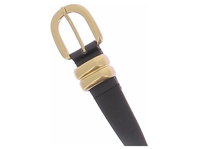 By Malene Birger Ceinture noire à détail doré Black - view 2