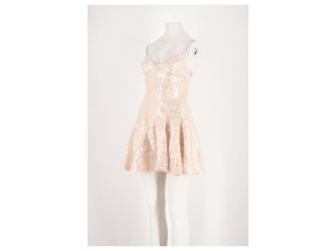 Vestido curto rosa Leslie Amon - vista 5
