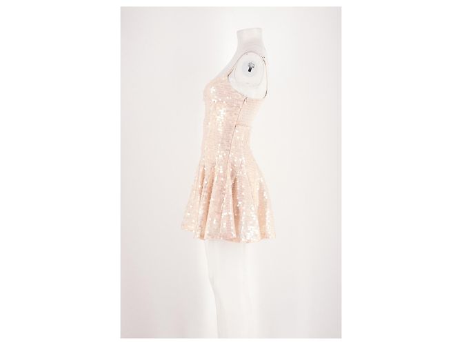 Vestido curto rosa Leslie Amon - vista 6