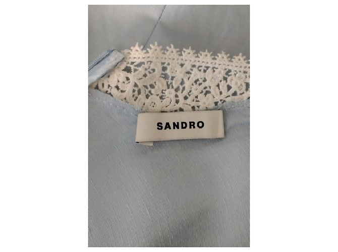 Vestido largo azul Sandro de viscosa - vista 7