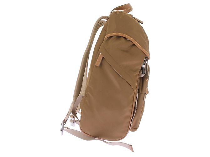 Prada Mochila em Re-Nylon Marrom - vista 3