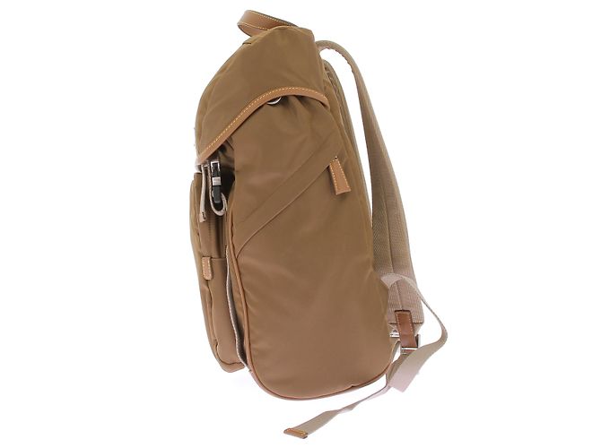 Prada Mochila em Re-Nylon Marrom - vista 4
