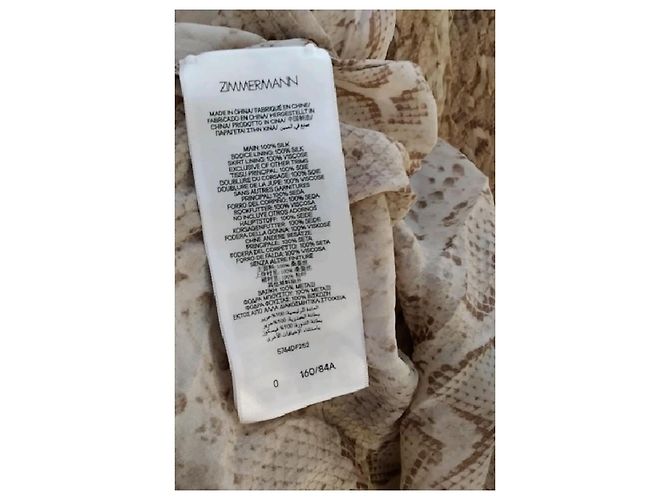Vestido de seda beige Zimmermann - vista 8
