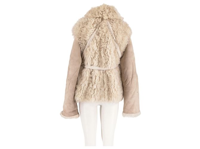 Autre Marque SIES MARJAN Kurzmantel Beige Pelz - Ansicht 2