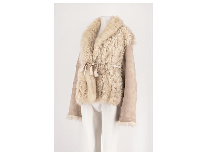 Autre Marque SIES MARJAN Kurzmantel Beige Pelz - Ansicht 5