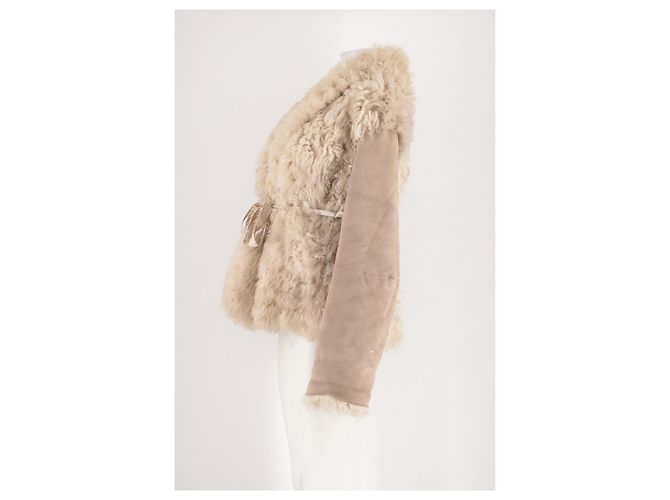 Autre Marque SIES MARJAN Kurzmantel Beige Pelz - Ansicht 6