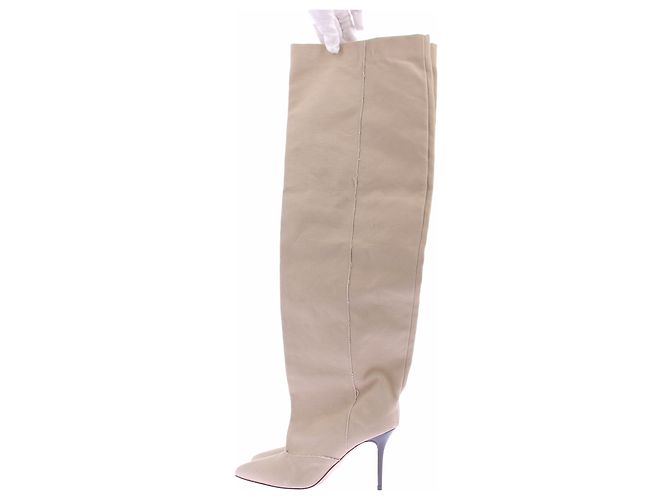 Iro Stivali cuissardes in denim beige - vista 2