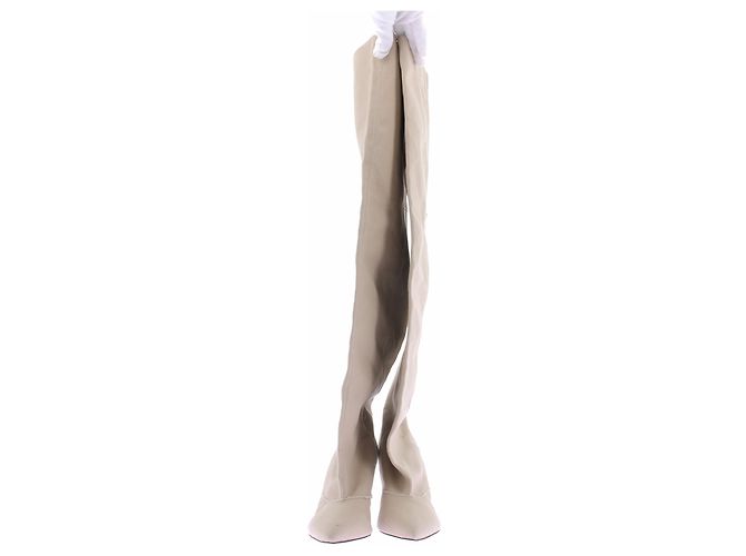 Iro Stivali cuissardes in denim beige - vista 3