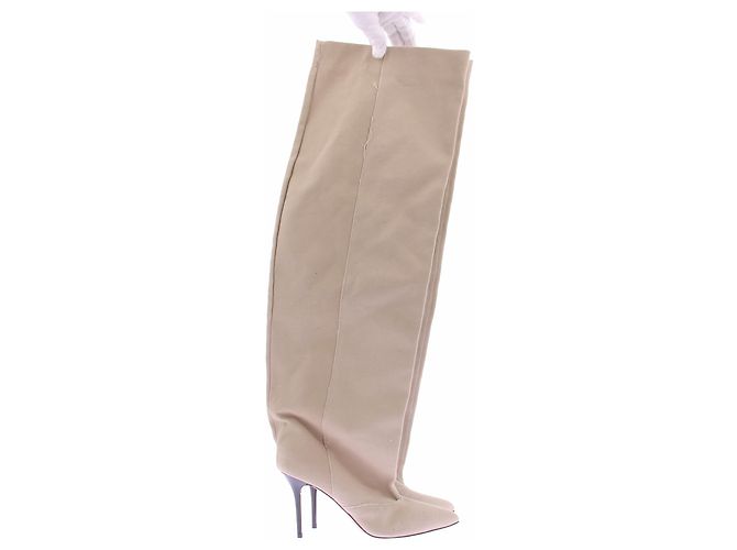 Iro Stivali cuissardes in denim beige - vista 5