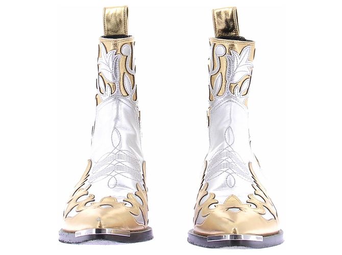 Autre Marque Botas Santiags doradas y plateadas Plata - vista 3