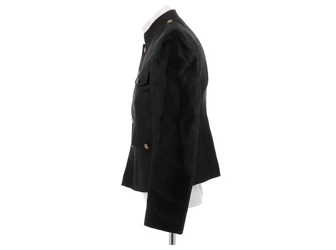 Autre Marque Giacca ufficiale nera SAINT LAURENT in cotone M Nero - vista 4