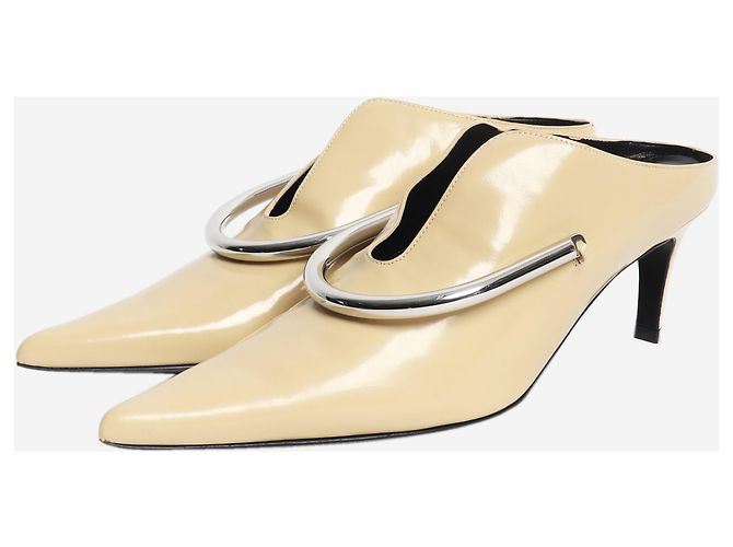 Jil Sander Mules in pelle Abrasivato e metallo Butter - taglia EU 38.5 Giallo - vista 2