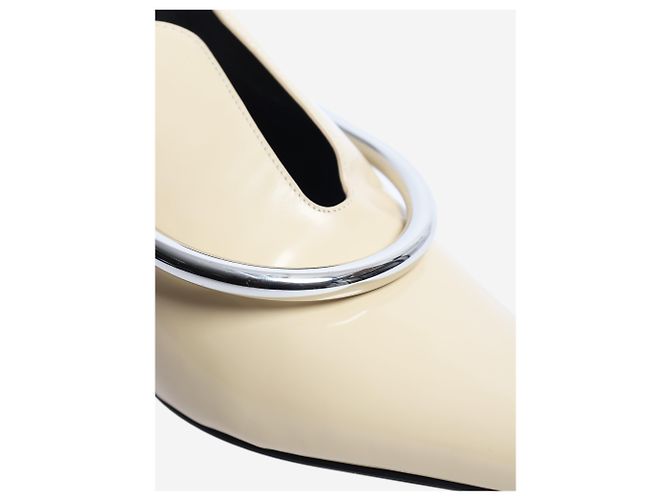 Jil Sander Mules in pelle Abrasivato e metallo Butter - taglia EU 38.5 Giallo - vista 4