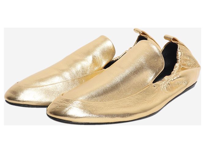 Lanvin Mocassini elasticizzati metallizzati oro - size EU 39 D'oro - vista 2