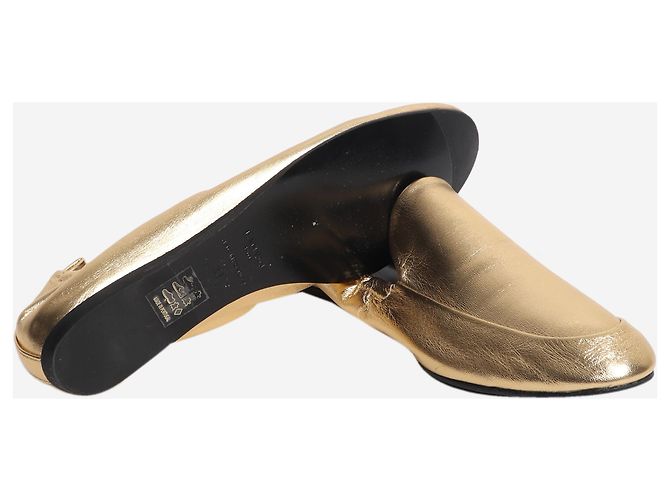 Lanvin Mocassini elasticizzati metallizzati oro - size EU 39 D'oro - vista 4