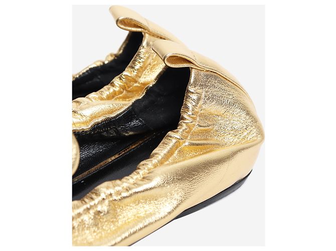Lanvin Mocassini elasticizzati metallizzati oro - size EU 39 D'oro - vista 5