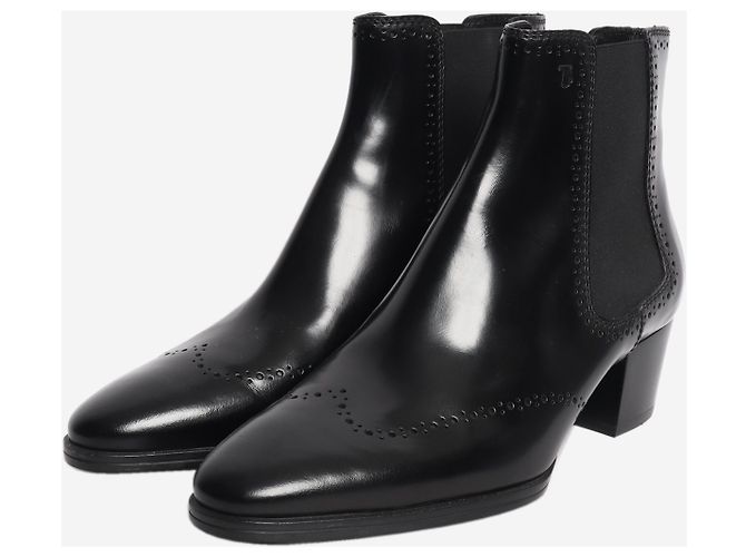 Tod's Stivaletti Brogue-Chelsea neri - size EU 38 Nero - vista 3