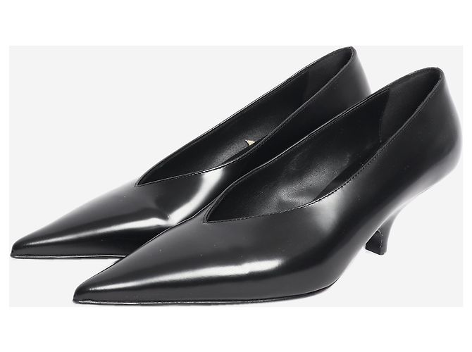 Totême Décolleté kitten pumps in nappa nero - size EU 38 - vista 2
