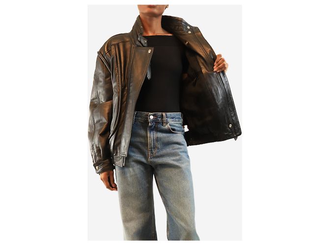 Isabel Marant Schwarze Carole Lederjacke - Größe UK 8 - Ansicht 3
