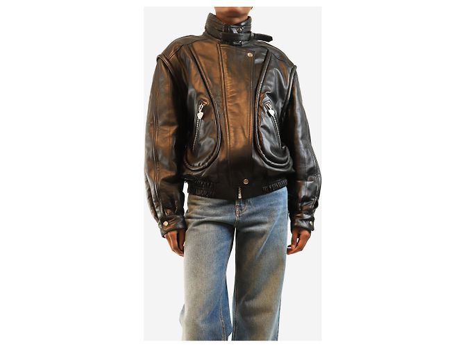 Isabel Marant Schwarze Carole Lederjacke - Größe UK 8 - Ansicht 4