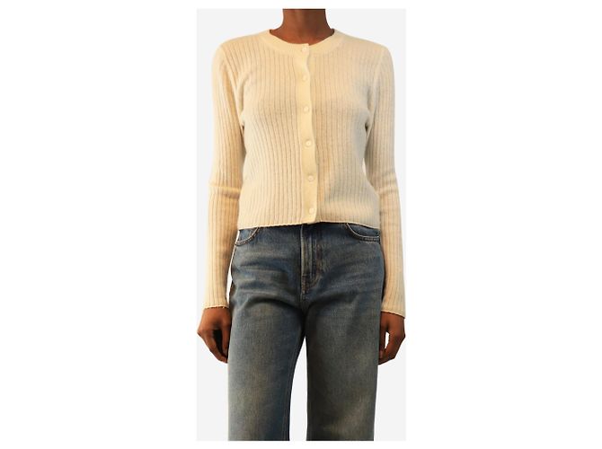 Autre Marque Kurzcardigan aus Kaschmir in Creme - size S Roh - Ansicht 3