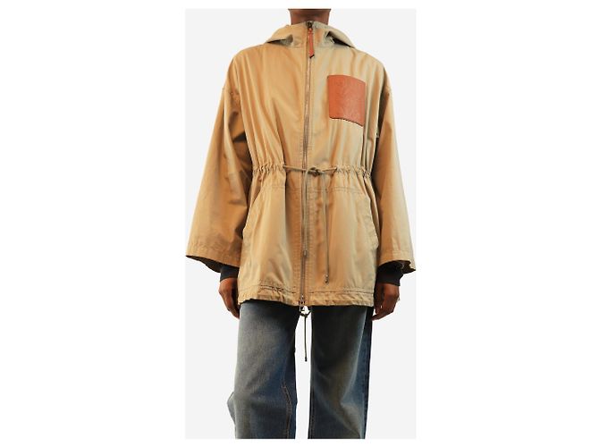Loewe Giacca con cappuccio e tasche applicate Anagram color Sandstone - size UK 8 - vista 3