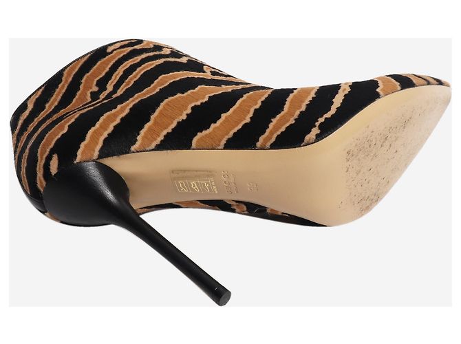 Gucci Botines de pelo de poni en negro y marrón - size EU 39 Castaño - vista 6
