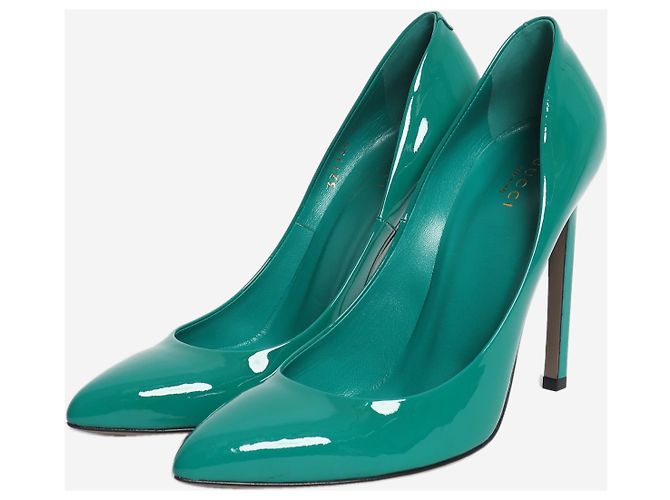 Gucci Lackleder-Pumps in Grün - Größe EU 39 - Ansicht 2
