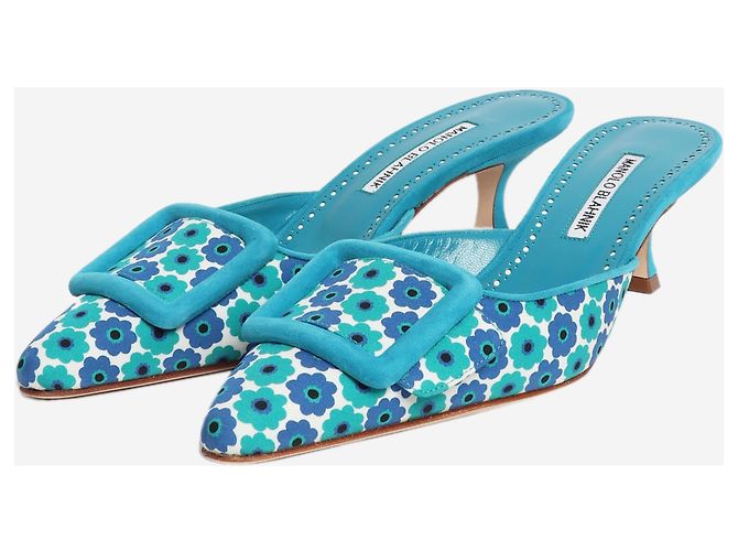 Manolo Blahnik Mules floreali blu - size EU 39 - vista 2