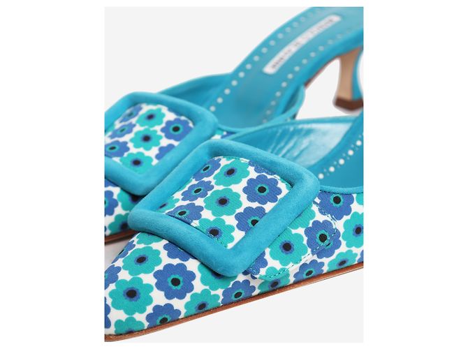 Manolo Blahnik Mules floreali blu - size EU 39 - vista 4