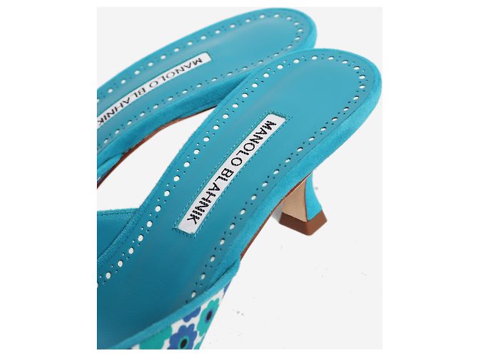 Manolo Blahnik Mules floreali blu - size EU 39 - vista 5