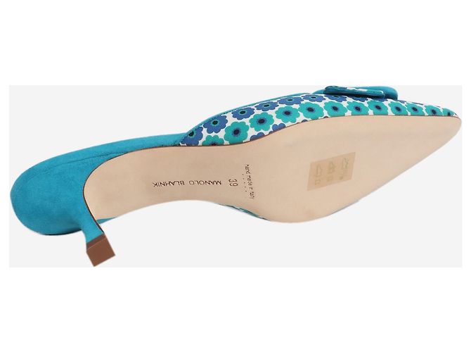 Manolo Blahnik Mules floreali blu - size EU 39 - vista 6