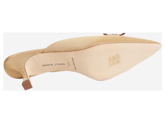 Manolo Blahnik Mules dorati con perle finte - size EU 39.5 D'oro - vista 4