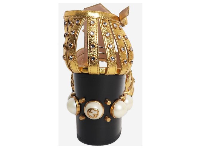 Gucci Verzierte goldene Gladiator-Absätze - Größe EU 38.5 (UK 5.5) - Ansicht 3