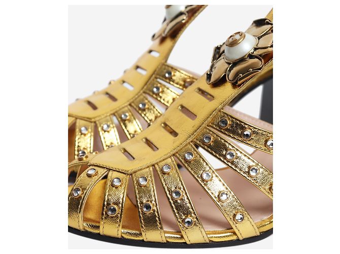 Gucci Verzierte goldene Gladiator-Absätze - Größe EU 38.5 (UK 5.5) - Ansicht 4