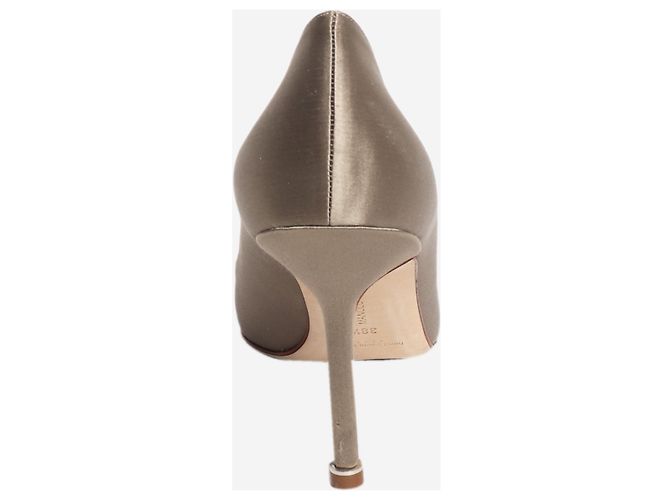 Manolo Blahnik Décolleté Grey Hangisi 90 - taglia EU 38.5 Grigio - vista 3