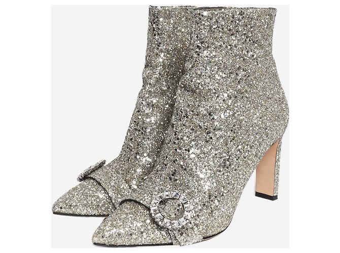 Jimmy Choo Glitzernde silberne Stiefeletten - size EU 39 (UK 6) - Ansicht 2