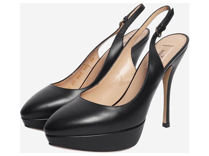 Valentino Décolleté slingback in pelle nera - size EU 39 Nero - vista 2