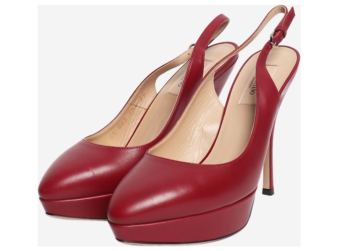 Valentino Slingback-Pumps aus rotem Leder - size EU 39 - Ansicht 2