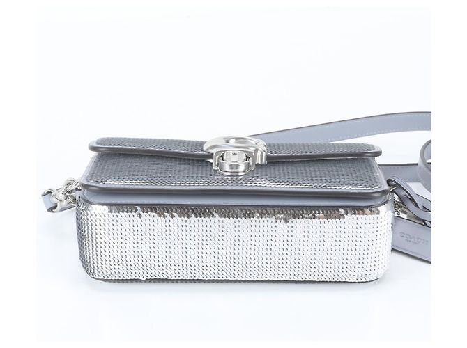 Coach Studio Baguette CM428 Schultertasche aus Leder Silber - Ansicht 7