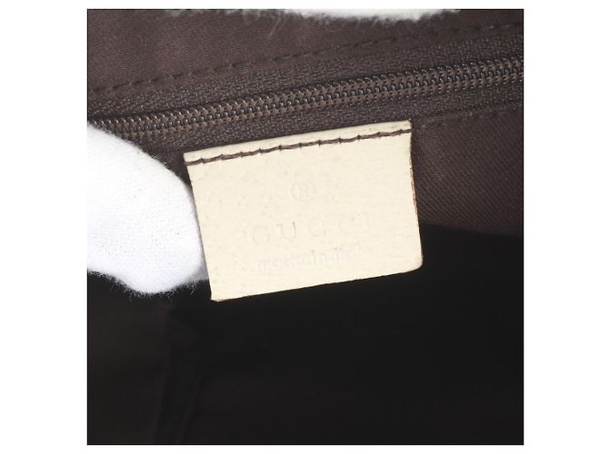 Borsa Tote Gucci GG Canvas Leather Marrone Crudo - vista 8