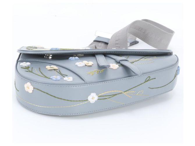 Borsa a tracolla in pelle ricamata con fiori Christian Dior Saddle Marrone - vista 6