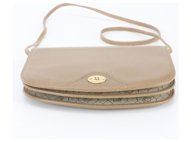 Borsa a tracolla Christian Dior in pelle beige - vista 6
