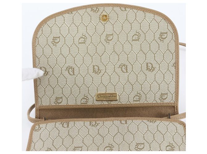 Borsa a tracolla Christian Dior in pelle beige - vista 7