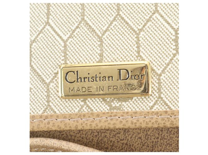 Borsa a tracolla Christian Dior in pelle beige - vista 9