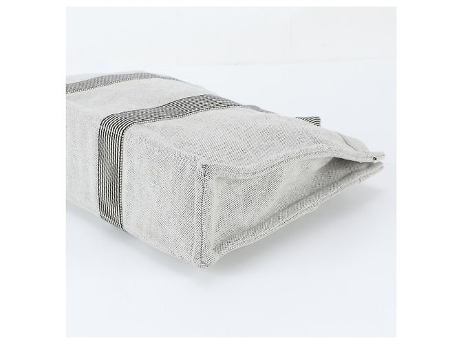 Hermès New Fourre-Tout MM Borsa Tote in Pelle Nero Bianco - vista 4