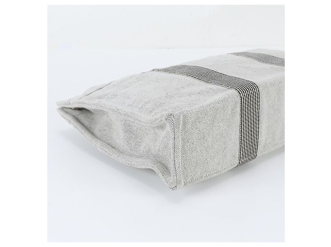 Hermès New Fourre-Tout MM Borsa Tote in Pelle Nero Bianco - vista 5